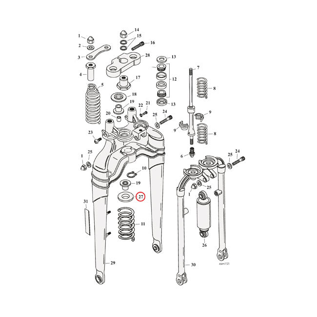 Spring Cup, Compression Spring for 88-06 FXSTS; 97-09 FLSTS