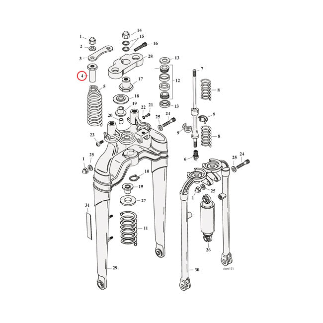 Spring Restraint Upper, Softail Springer for 88-06 FXSTS; 97-09 FLSTS