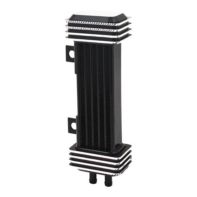 Jagg Vertical Oil Cooler 6-Row Deluxe Diamond for 55-83Big Twin; 82-94FXR; 84-20 Softail; 91-17Dyna; 84-16Flt/Touring (Excl. Twin Cooled); 86-20 Sportster