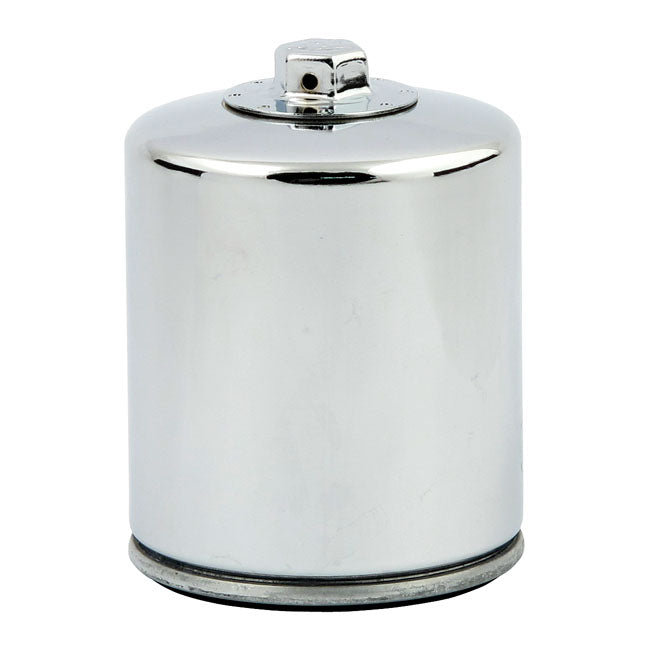 K&N, Spin-On Oil Filter, With Top Nut. Chrome for 1999 Softail; 99-17 Twin Cam; 17-21 M8