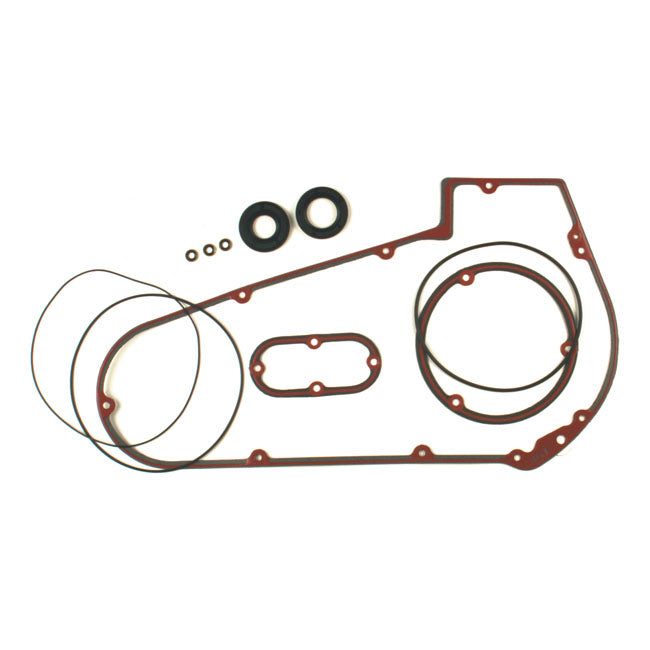 James Prim. Cover Gasket Set, In/Outer for 66-86 4-Sp Big Twin; 86-88 5-Sp Softails(Incl. All O-Rings & Seals)