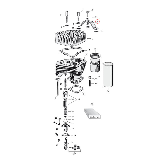 Motor mount Bracket for 29-73 G, Ge 45" Sv (With Alu Heads Only)