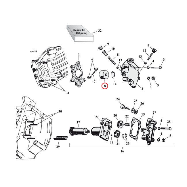 Holder, Feed Pump Vane for 41-73 45" Sv