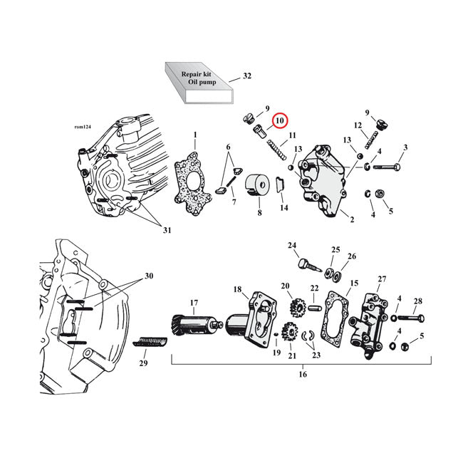 Adjusting Screw, By-Pass Valve for 41-73 45" Sv (Oil Pump, 1 Used)