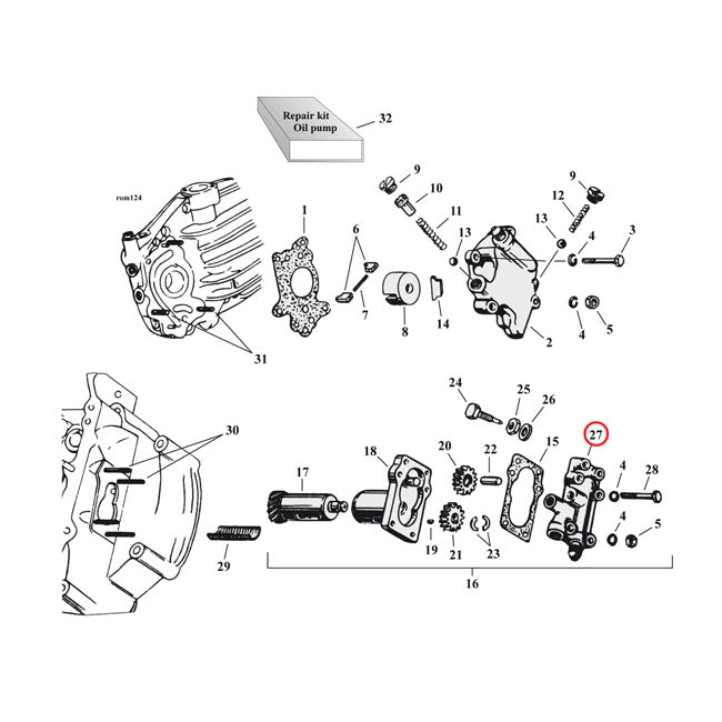 Cover, Scavenger Pump for 38-73 45" Sv (Oil Pump, 1 Used)
