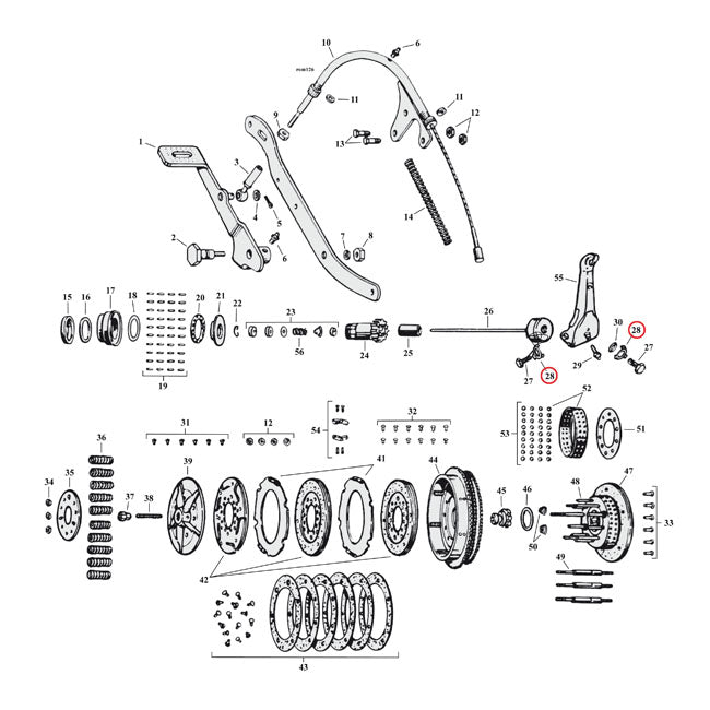 Lock washer, Clutch Release Lever for 41-43 45" W Models; 41-73 G (Servi-Car)