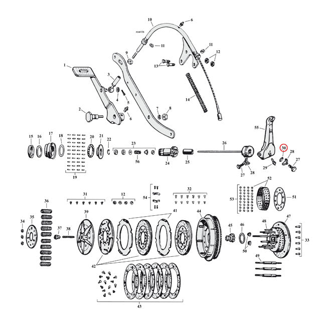 Spring Washer, Clutch Release Lever for 41-73 45" Sv