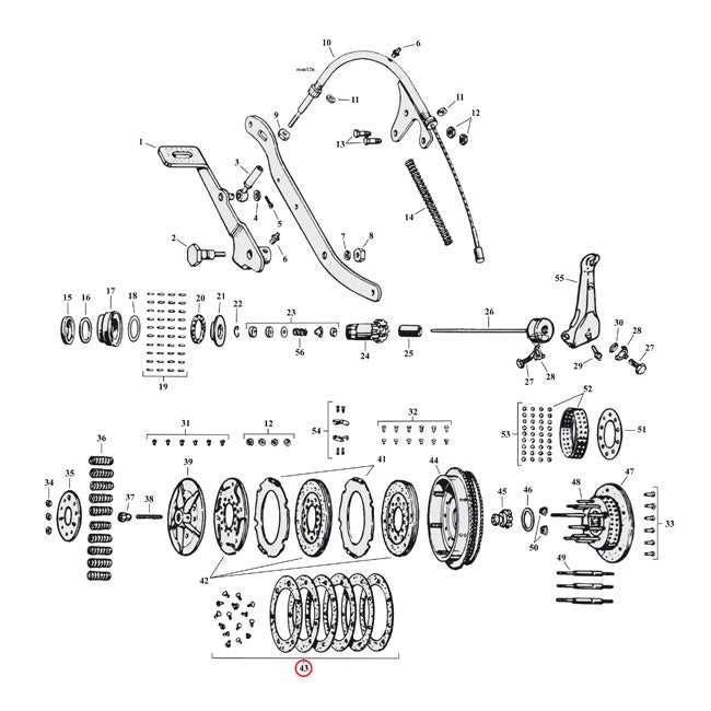 Repl. Linings, Friction Discs for 41-73 45" Sv