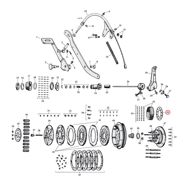 Bearing Plate, Clutch Hub for 41-73 45" Sv