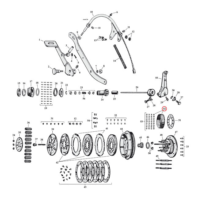 Clutch Hub Bearing, Without Rollers for 41-73 45" Sv