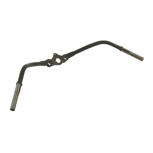 Early Springer Handlebar, Inline, Black for All Early H-D With Oem Or Reproduction In-Line Springer Forks
