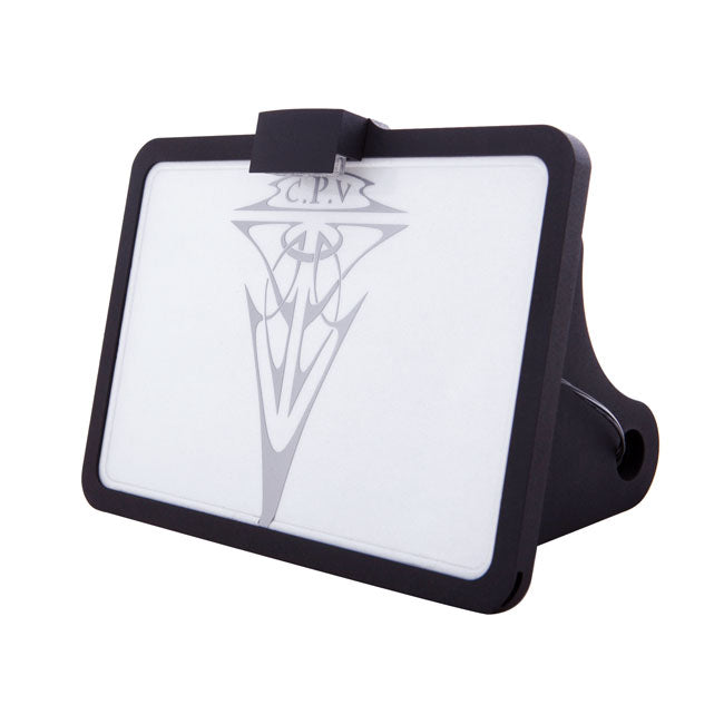 CPV, 'Slide-In' License Plate Bracket. Side Mount, Black for 84-07 Softail