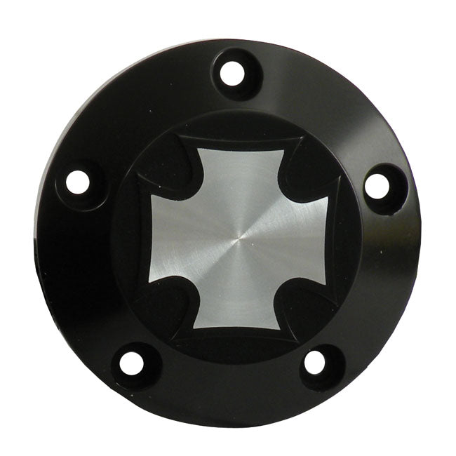 CPV, Point Cover 'Maltese Cross'. Black Cc for 99-17 Twin Cam