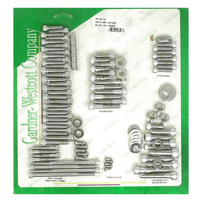 Gw Motor Screw Set for 07-17 Softail (Excl. 08-11 FXCW/C Rockers; 16-17 Fls/S, Flstfbs)