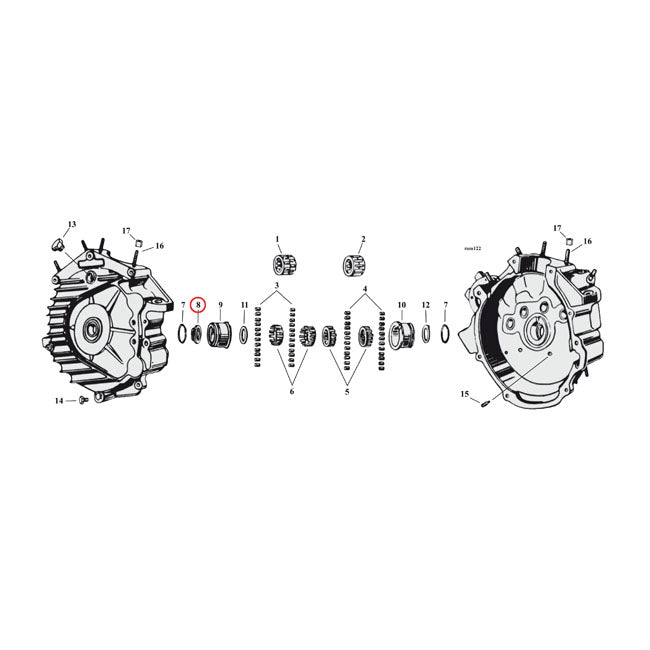 Sprocket Bearing End, Left Side for 39-73 45" Sv