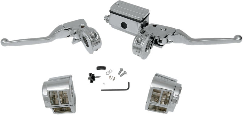 Drag Specialties Handlebar Control Kit W/ 5/8" Brake Master Cylinder Chrome - Part #06100501 - Hogparts UK