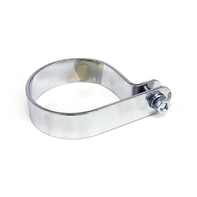 Paughco Muffler P-Clamp 3" Chrome for 58-84 FL With Stock Muffler; Universal Use