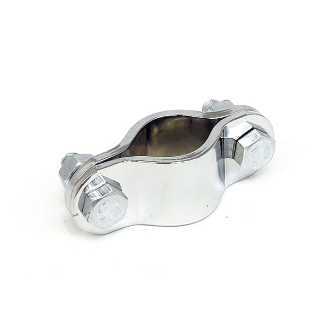 Paughco, 2-Piece Frame Clamp. 1" Diameter. Chrome for Univ.