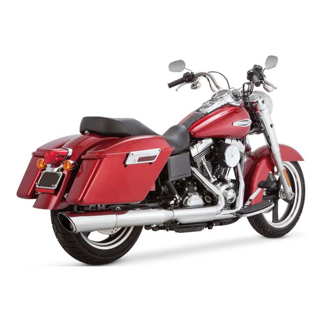 V&H Twin Slash 2-1 Slip-Ons for 12-16 FLD Dyna Switchback; 15-16 FXDL Low Rider