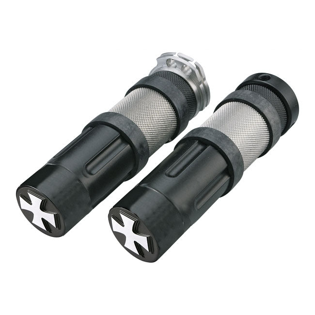 Hkc H/B Grips Young Gun Maltese Cross for 74-20 H-D With Single Or Dual Throttle Cables (Excl. Street)