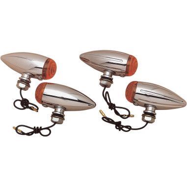 Drag Specialties Chrome Smooth Amber Marker Lights - Part #20401767 - Hogparts UK