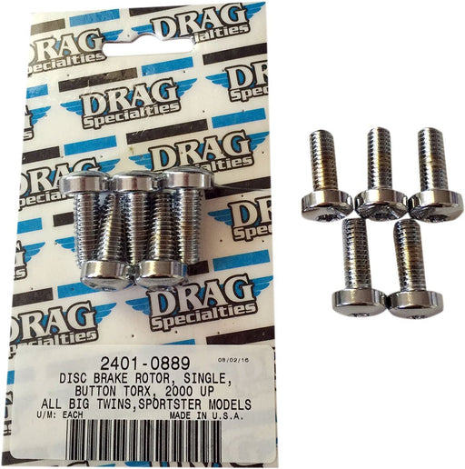 Drag Specialties Disc Brake Front Hub Mounting Bolt Kit Chrome - Part #24010889 - Hogparts UK