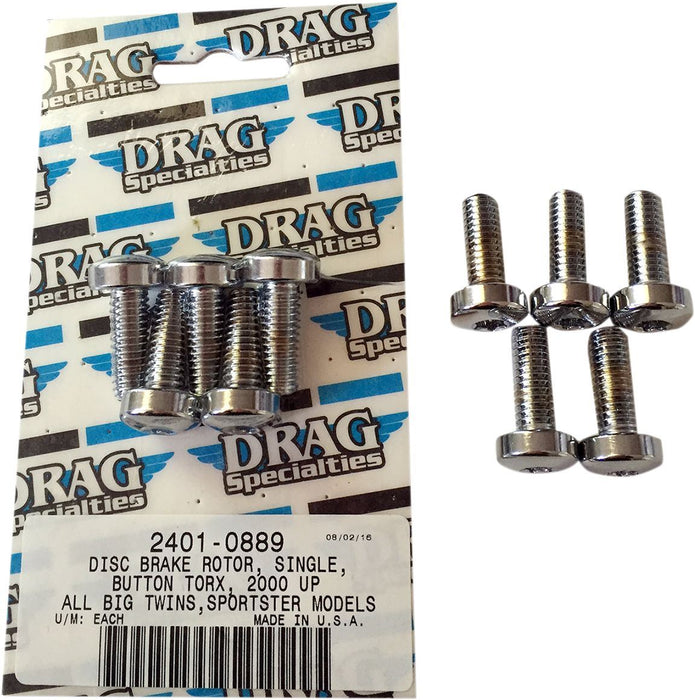 Drag Specialties Disc Brake Front Hub Mounting Bolt Kit Chrome - Part #24010889 - Hogparts UK