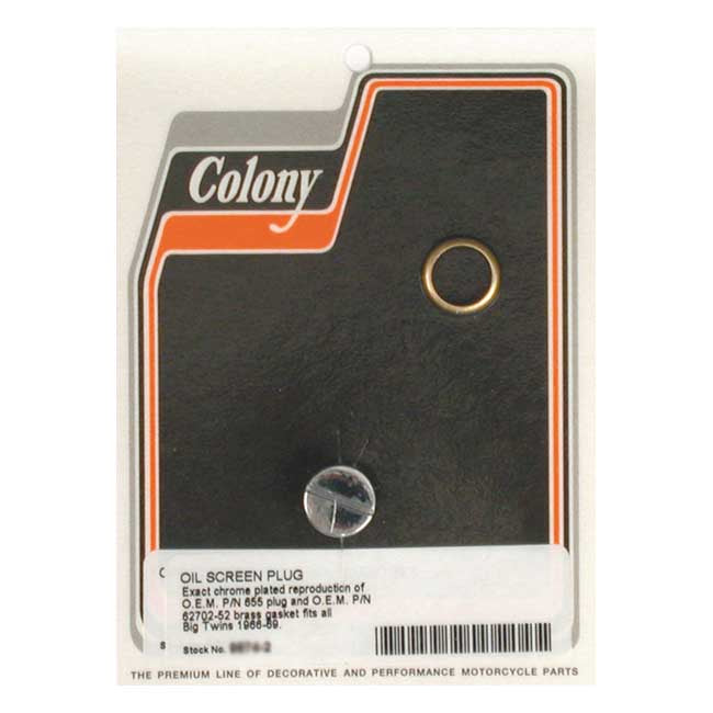 Colony Plug, Oil Screen Crankcase for 66-69 Big Twin