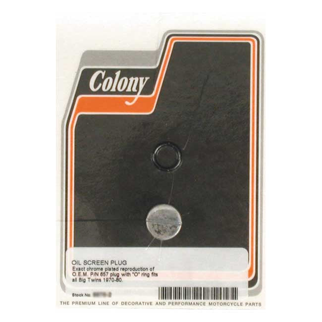 Colony Plug, Oil Screen Crankcase for 70-80 Big Twin