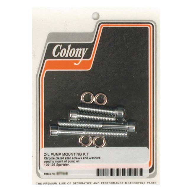 Colony Oil Pump Mount Kit. Chrome Allen – 1991–2022 XL Sportster