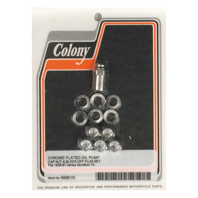 Colony Oil Pump Mount Nuts, Cap Style for 36-67 Big Twin