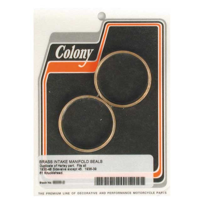 Colony Manifold Intake Seals. Plumber Style – 1934–1948 74"/80" Flathead; 1936–1939…