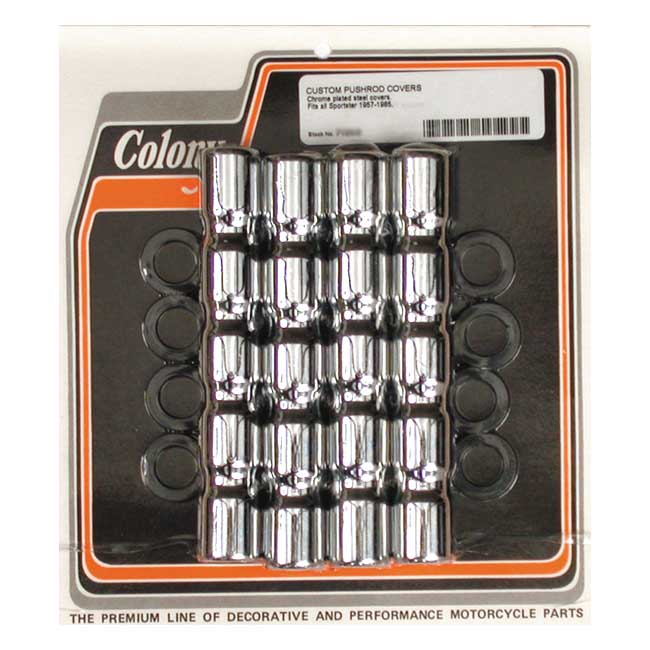 Colony, XL Ribbed Lower Pushrod Cover Set. Chrome for 57-E79 XL