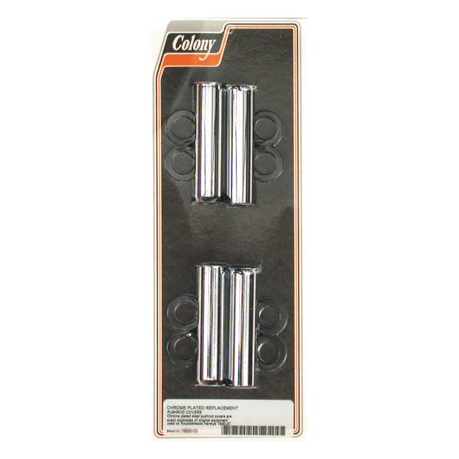 Colony, 40-47 Lower Pushrod Cover Kit. Chrome for 40-47 Knucklehead