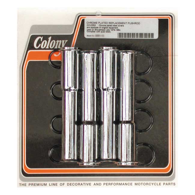 Colony, L79-84 Lower Pushrod Cover Kit. Chrome for L79-84 Shovelhead