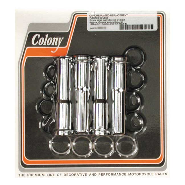 Colony, 84-99 Lower Pushrod Cover Kit. Chrome for 84-99 Evo Big Twin; 86-90 Evo XL