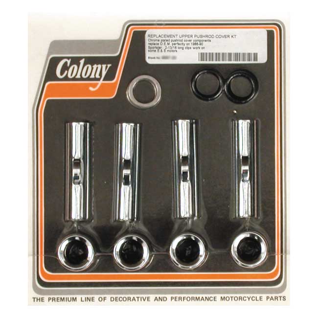 Colony, 86-90 XL Upper Pushrod Cover Kit. Chrome for 86-90 XL
