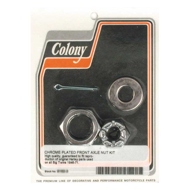 Colony Axle Nut Kit. Front for 46-71 Big Twin
