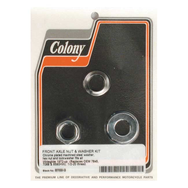 Colony Axle Nut & Washer Kit for 73-Up FL, FXWG Wide Glide Models