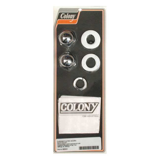 Colony Rear Axle Acorn Nut Conv. Kit for 73-Up Big Twin; 79-Up XL
