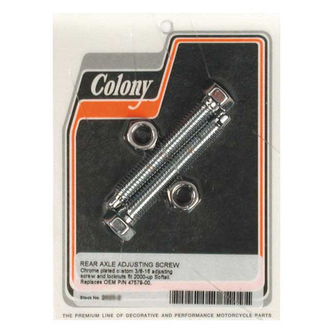 Colony Axle Adjuster Kit, Domed Hex for 00-07 Softail