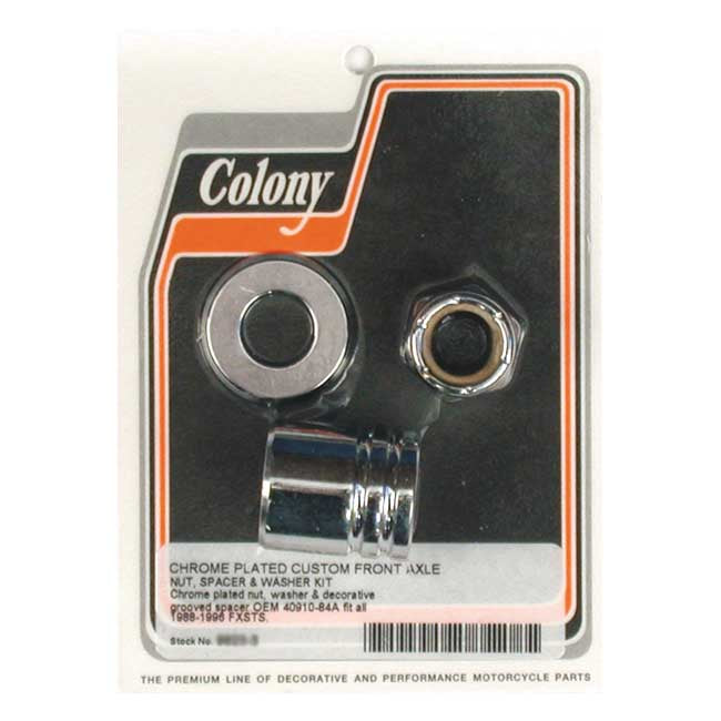 Colony Axle Spacer Kit Front, Grooved for 88-96 FXSTS