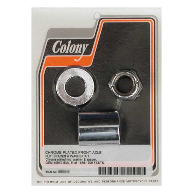 Colony Axle Spacer Kit Front, Smooth for 88-96 FXSTS