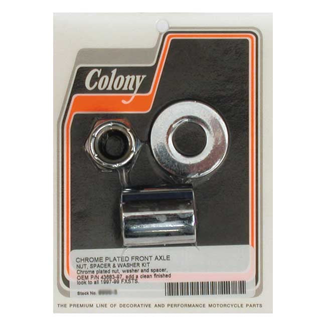 Colony Axle Spacer Kit Front, Smooth for 97-99 FXSTS