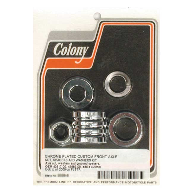 Colony Axle Spacer Kit Front, Grooved for 00-Up FLSTF/I