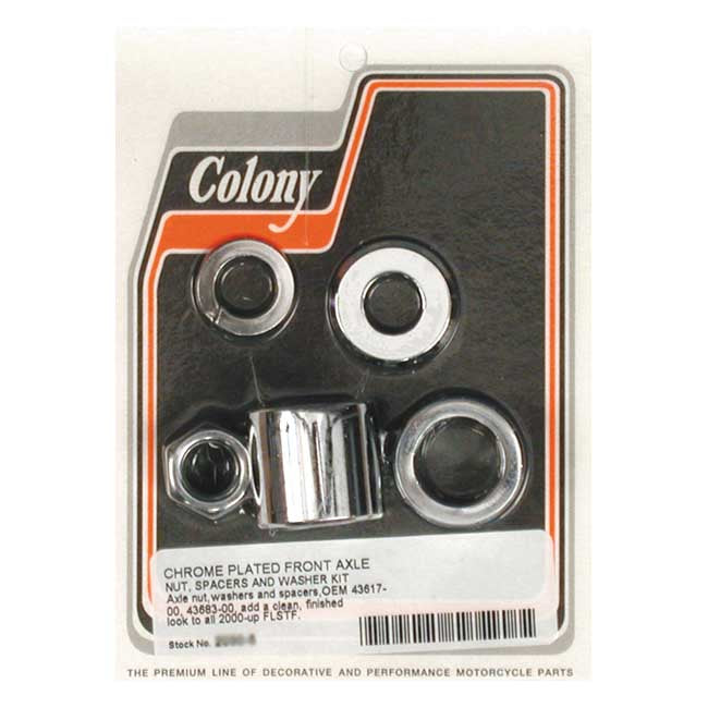 Colony Axle Spacer Kit Front, Smooth for 00-Up FLSTF/I