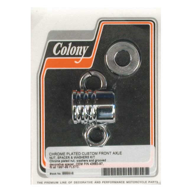 Colony Axle Spacer Kit Front, Grooved for 97-99 FLSTC