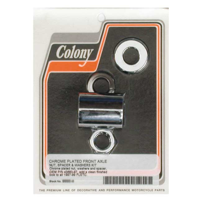 Colony Axle Spacer Kit Front, Smooth for 97-99 FLSTC