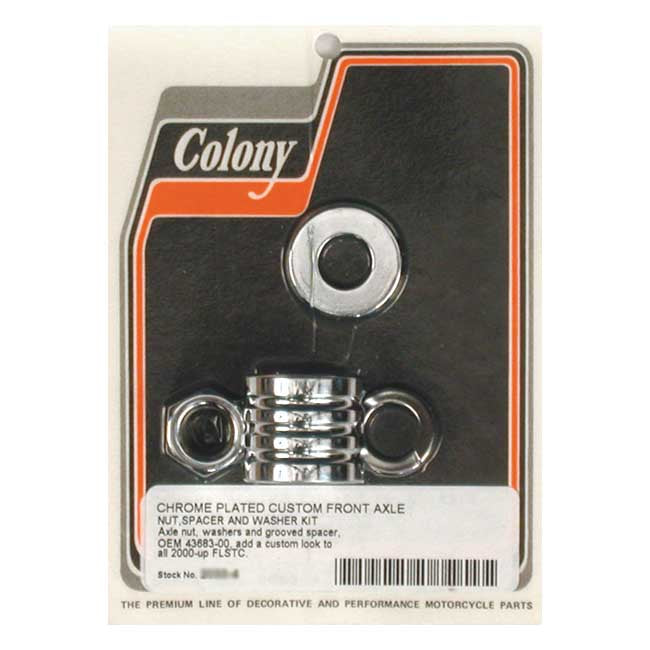 Colony Axle Spacer Kit Front, Grooved for 00-06 FLSTC