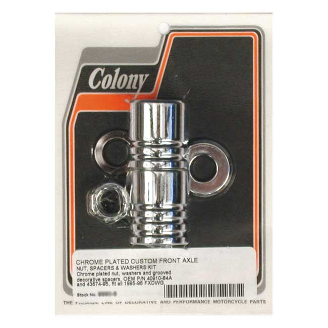 Colony Axle Spacer Kit Front, Grooved for 95-96 FXDWG